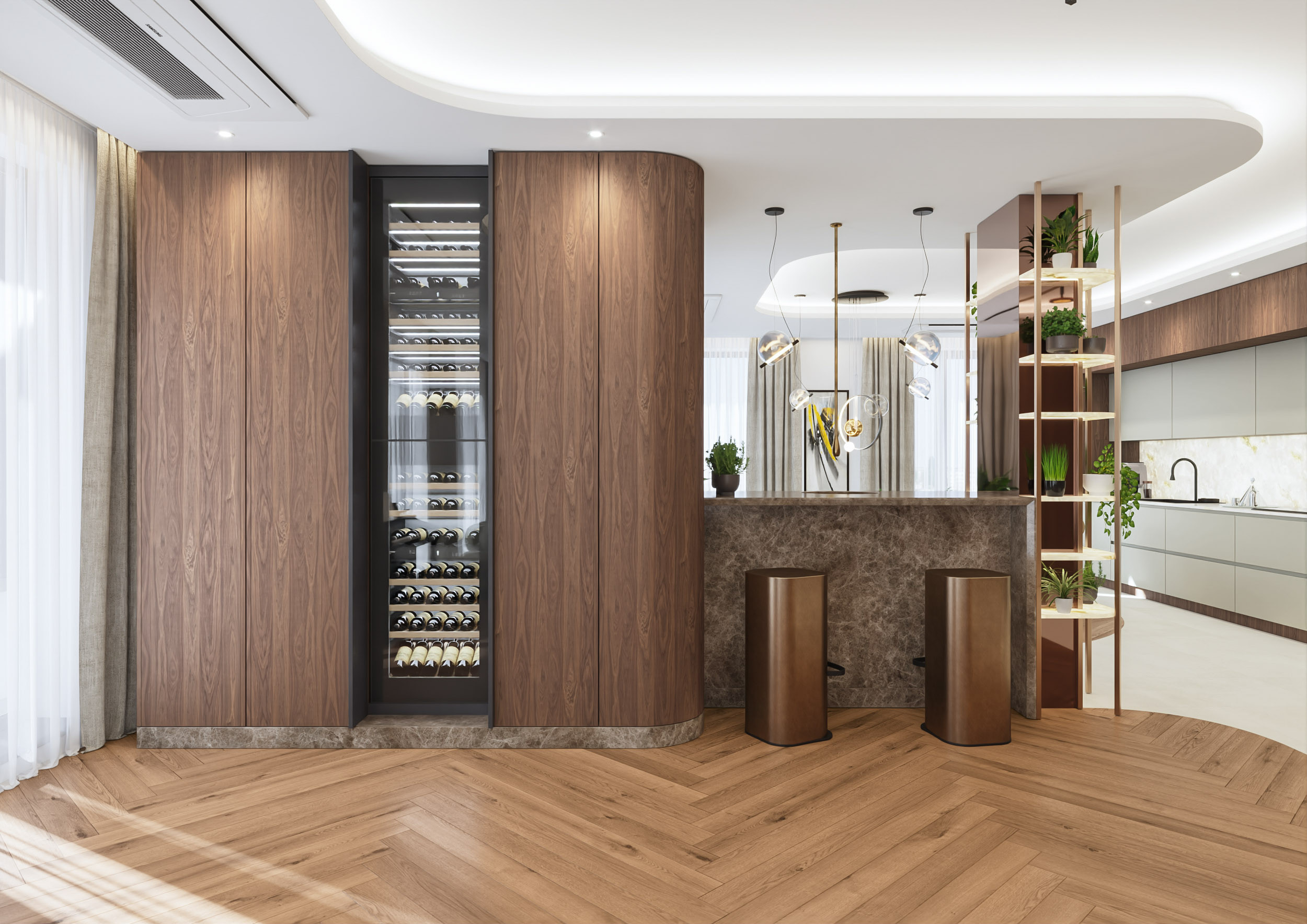 3D visualization for an interior design project of a residential proprty by Visioaxis - studio for architectural, interior and real estate CGI. | living room