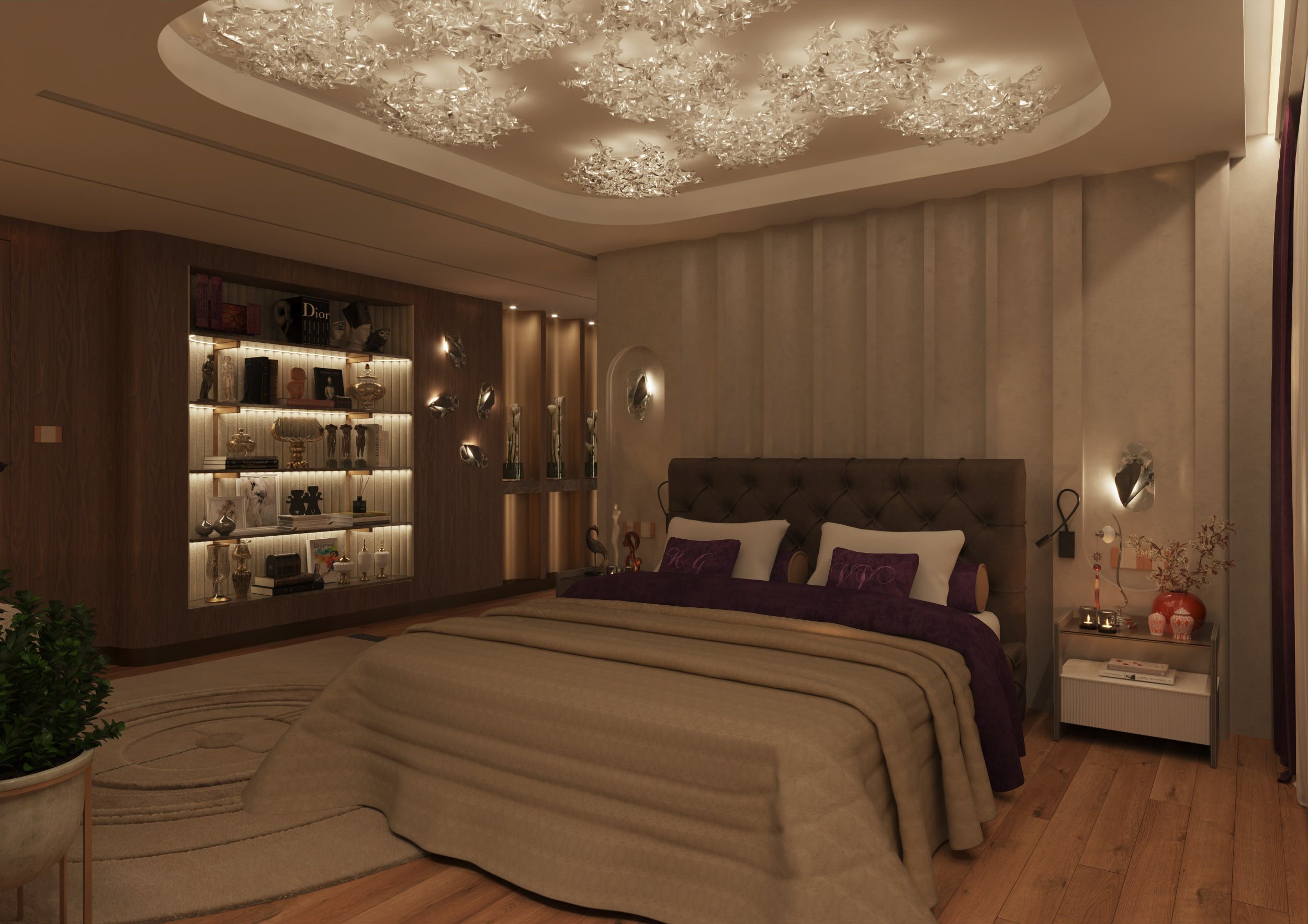 3D visualization for an interior design project of a residential proprty by Visioaxis - studio for architectural, interior and real estate CGI. | master bedroom