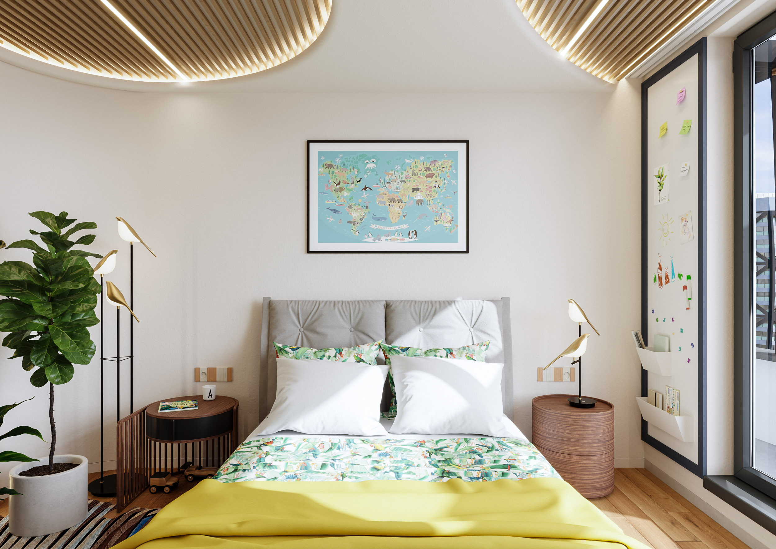 3D visualization for an interior design project of a residential proprty by Visioaxis - studio for architectural, interior and real estate CGI | kid's room