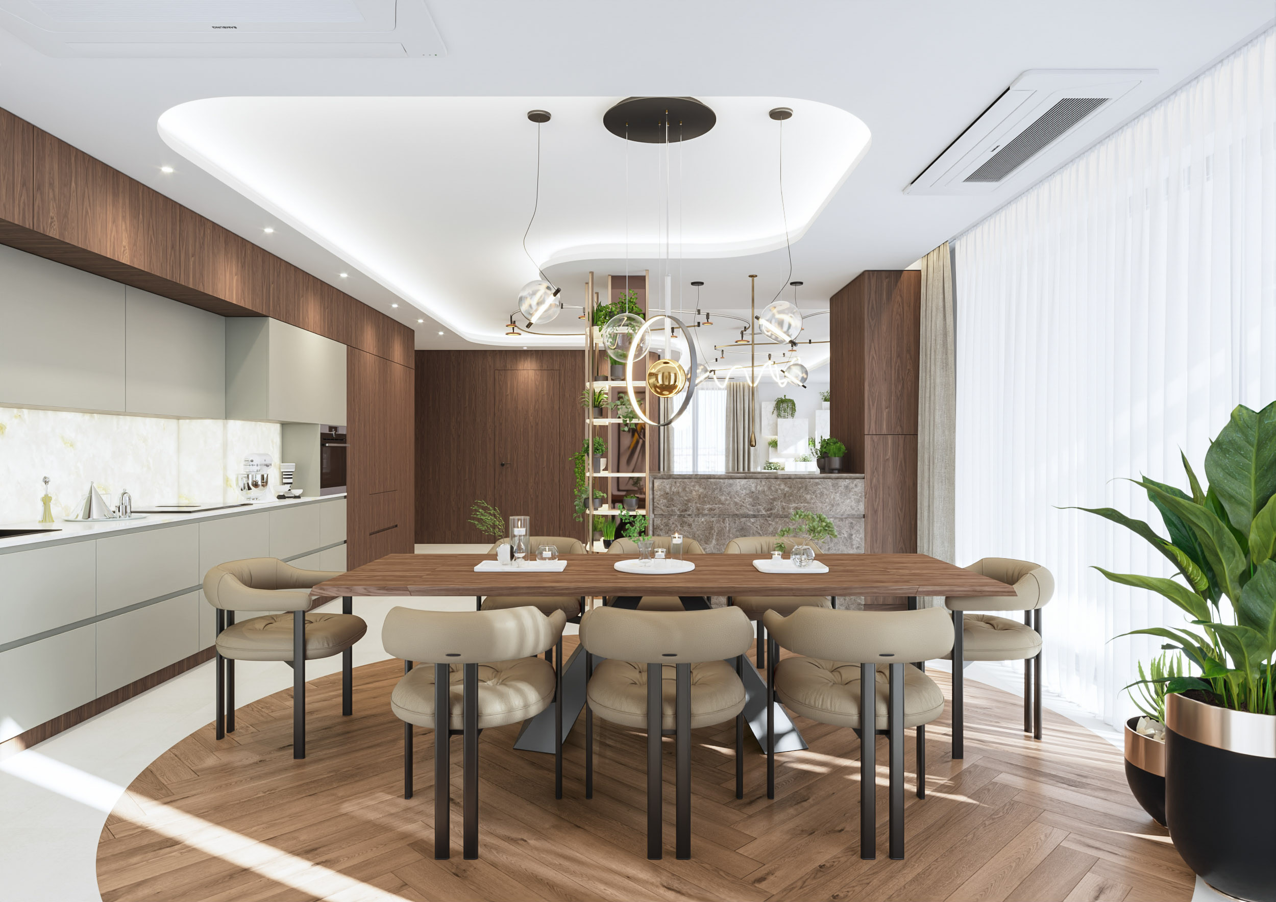 3D visualization for an interior design project of a residential proprty by Visioaxis - studio for architectural, interior and real estate CGI. | kitchen