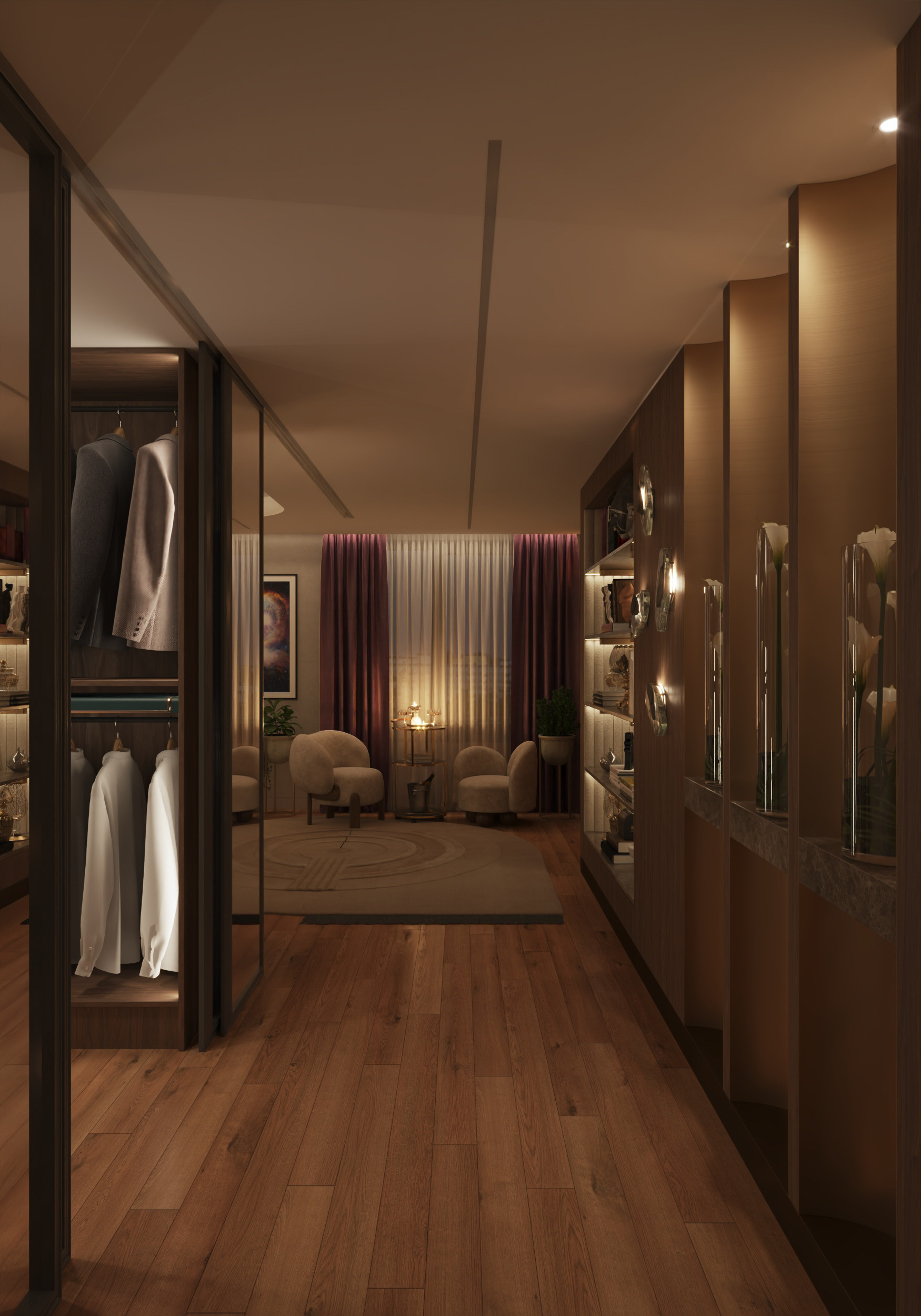 3D visualization for an interior design project of a residential proprty by Visioaxis - studio for architectural, interior and real estate CGI | master bedroom