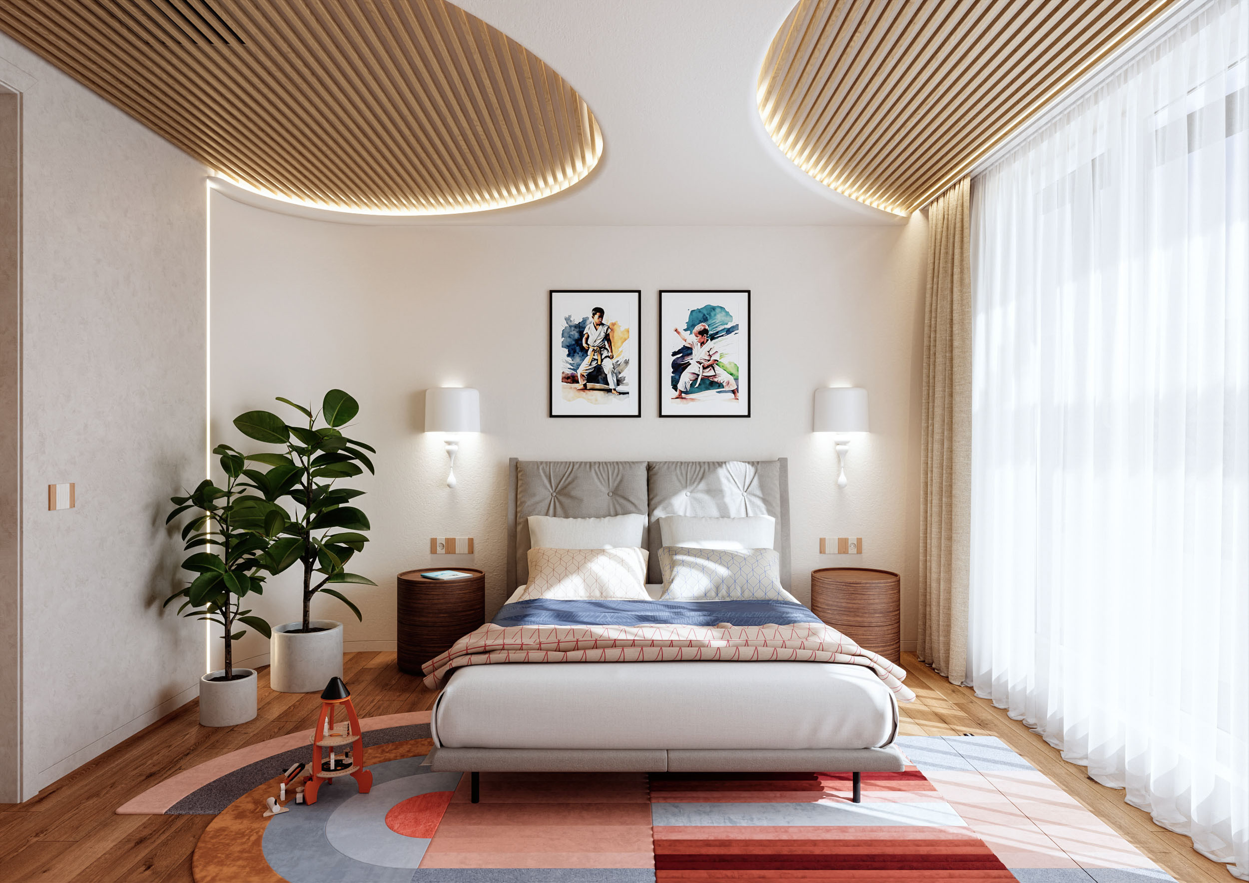 3D visualization for an interior design project of a residential proprty by Visioaxis - studio for architectural, interior and real estate CGI | kid's room