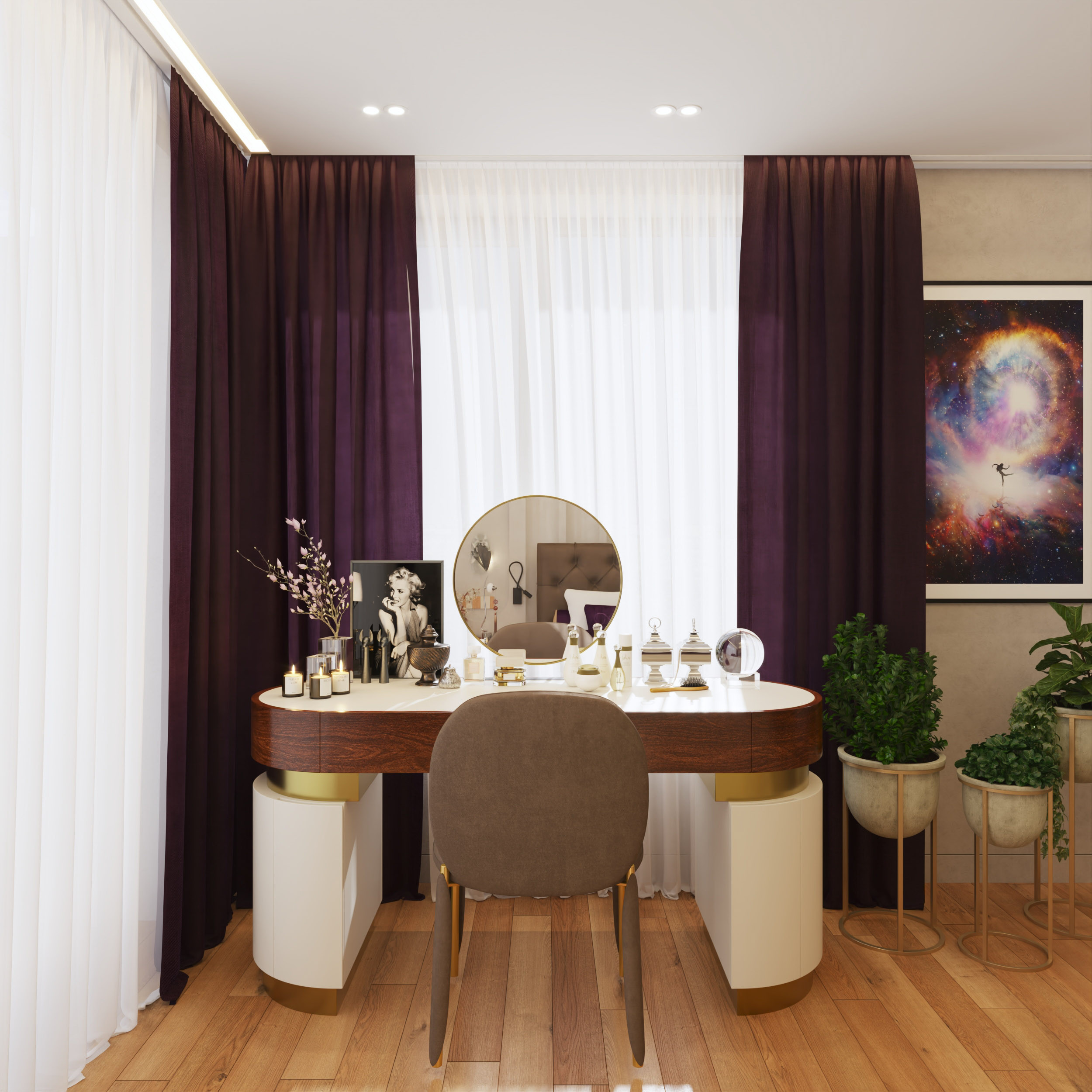 3D visualization for an interior design project of a residential proprty by Visioaxis - studio for architectural, interior and real estate CGI | master bedroom