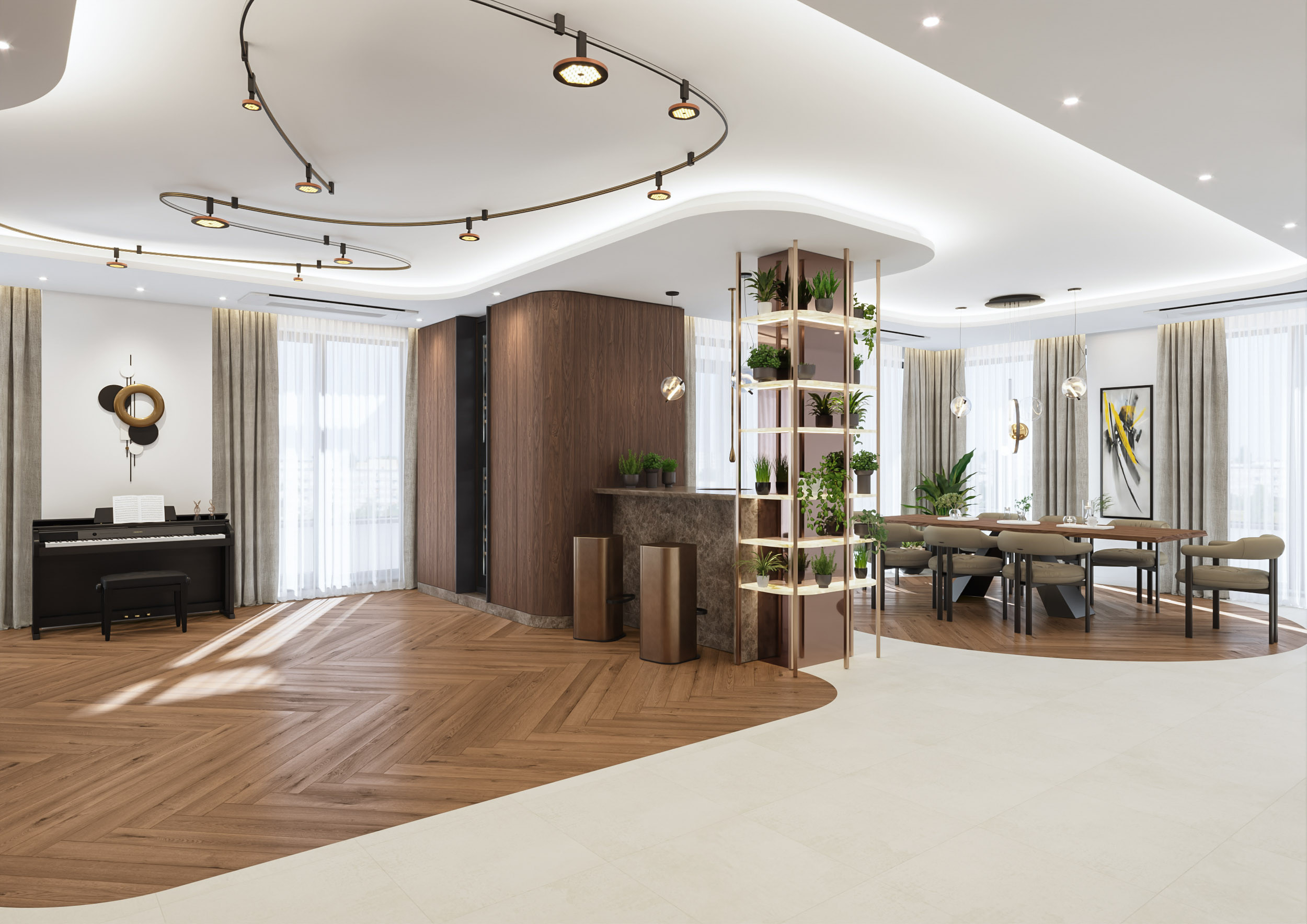 3D visualization for an interior design project of a residential proprty by Visioaxis - studio for architectural, interior and real estate CGI. | living room