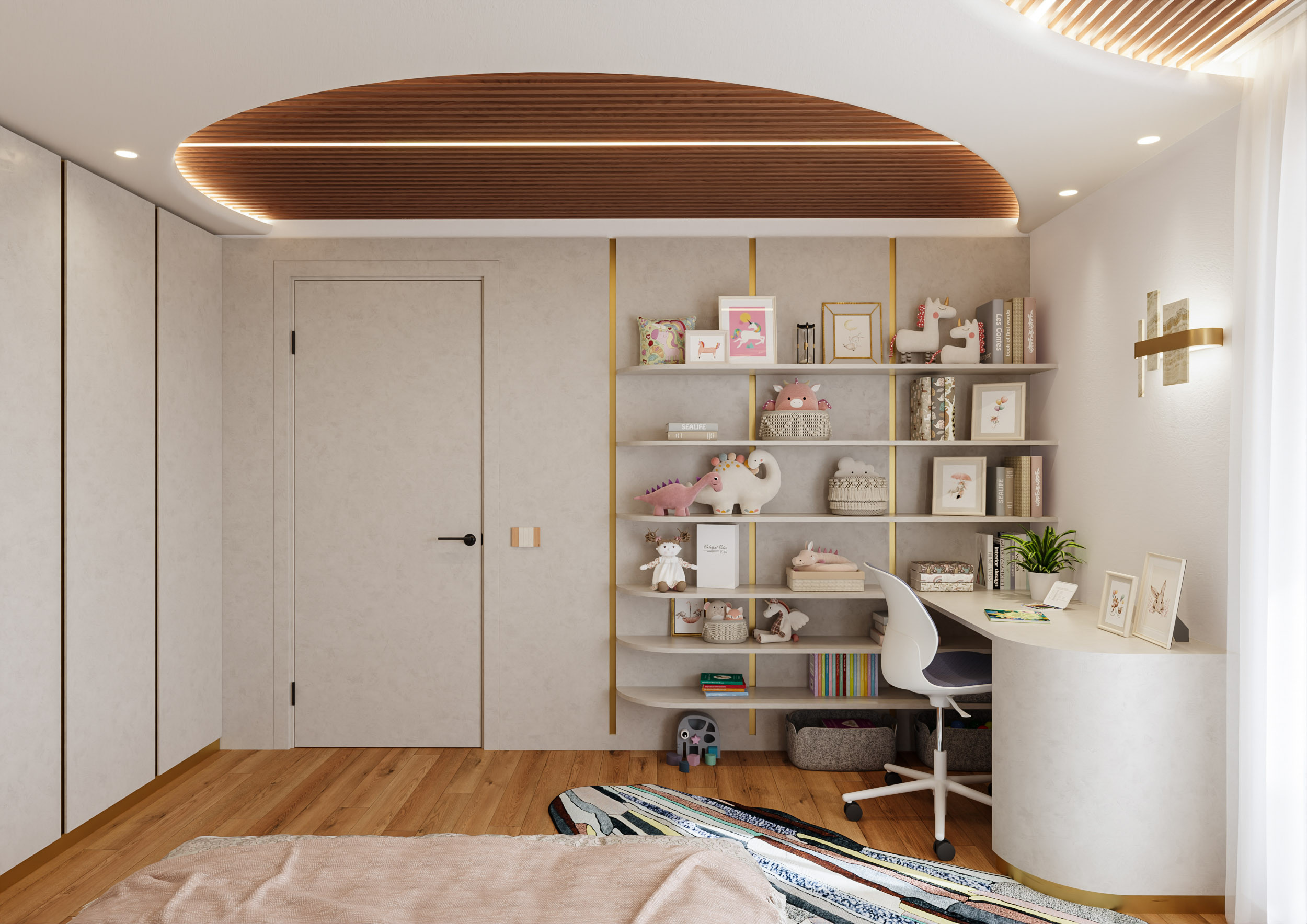 3D visualization for an interior design project of a residential proprty by Visioaxis - studio for architectural, interior and real estate CGI | kid's room