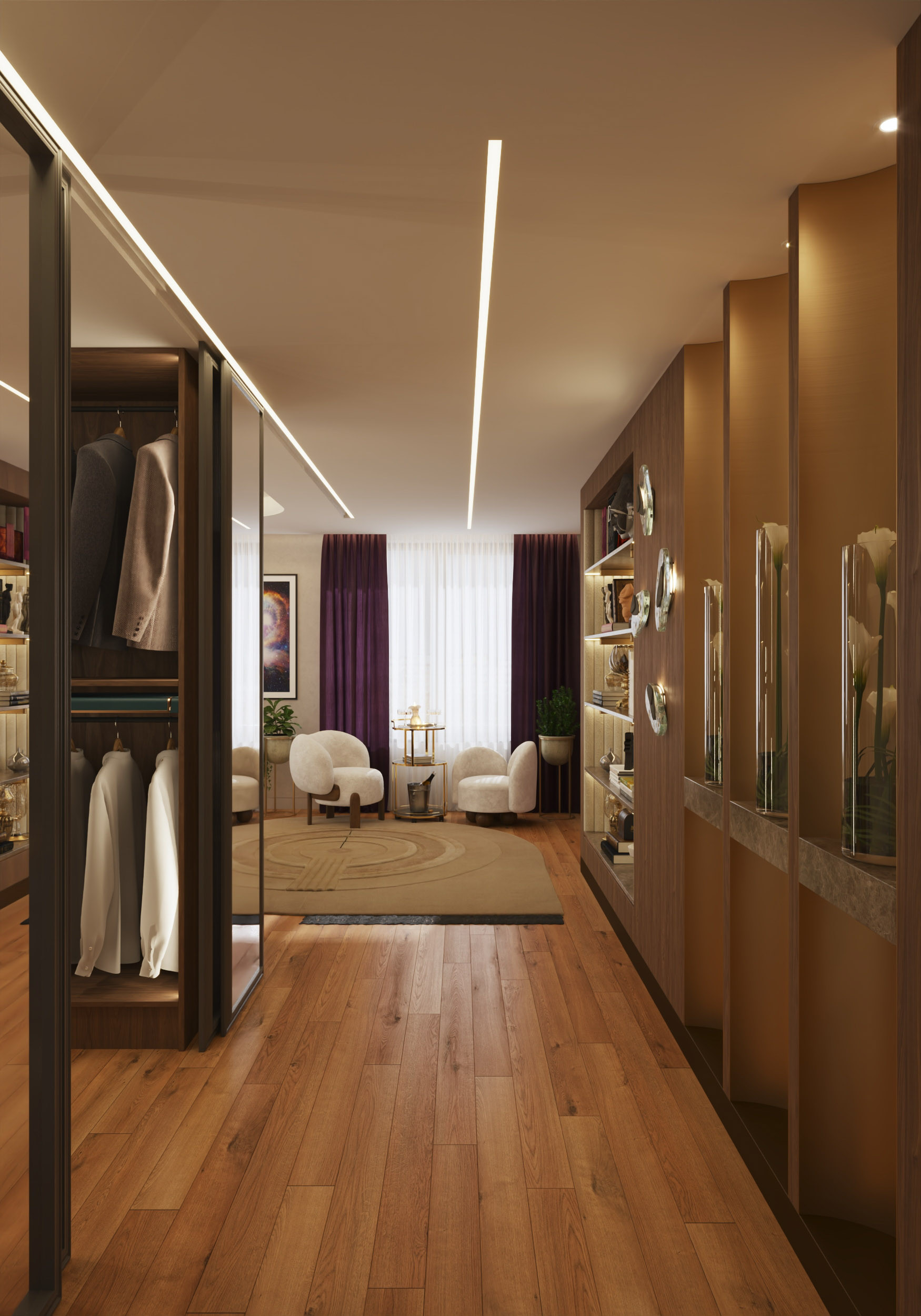 3D visualization for an interior design project of a residential proprty by Visioaxis - studio for architectural, interior and real estate CGI | master bedroom