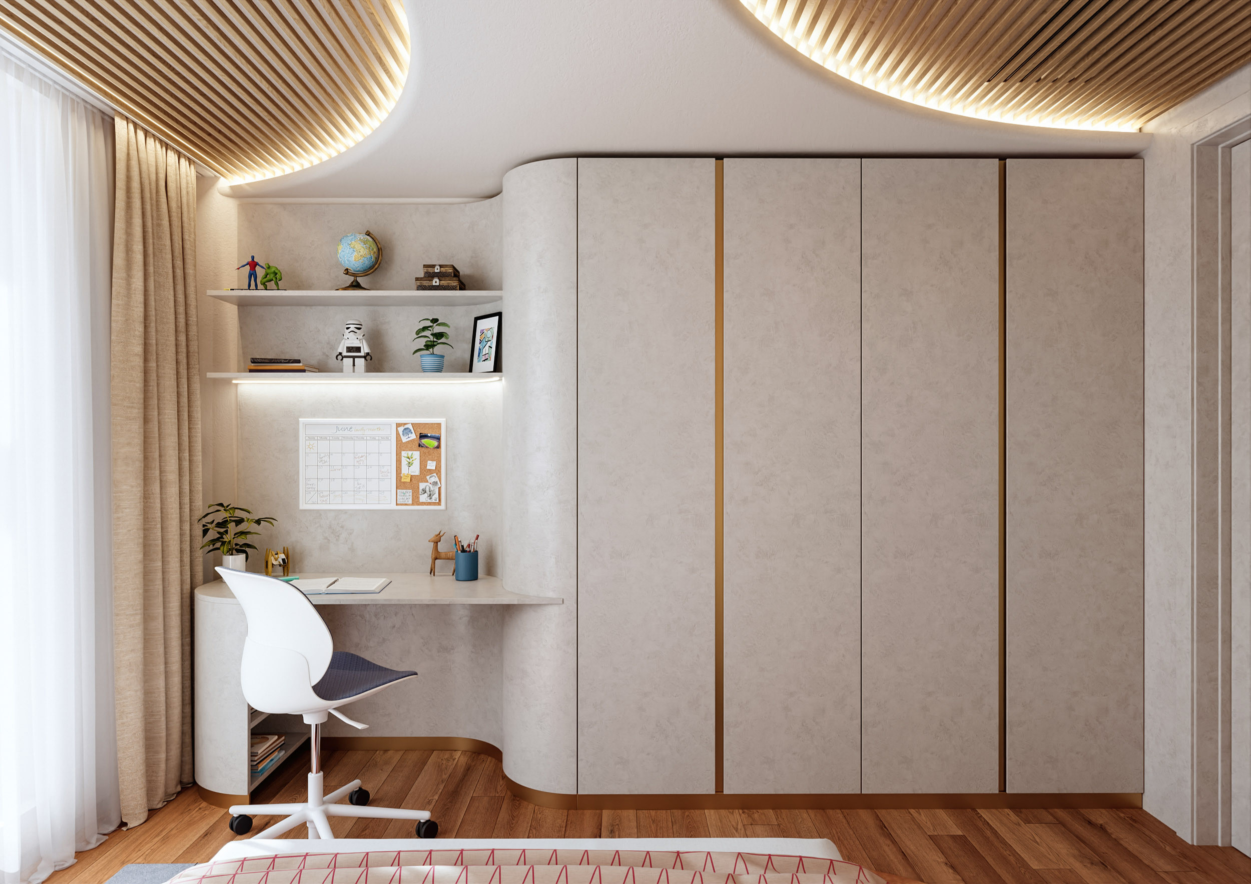 3D visualization for an interior design project of a residential proprty by Visioaxis - studio for architectural, interior and real estate CGI | kid's room