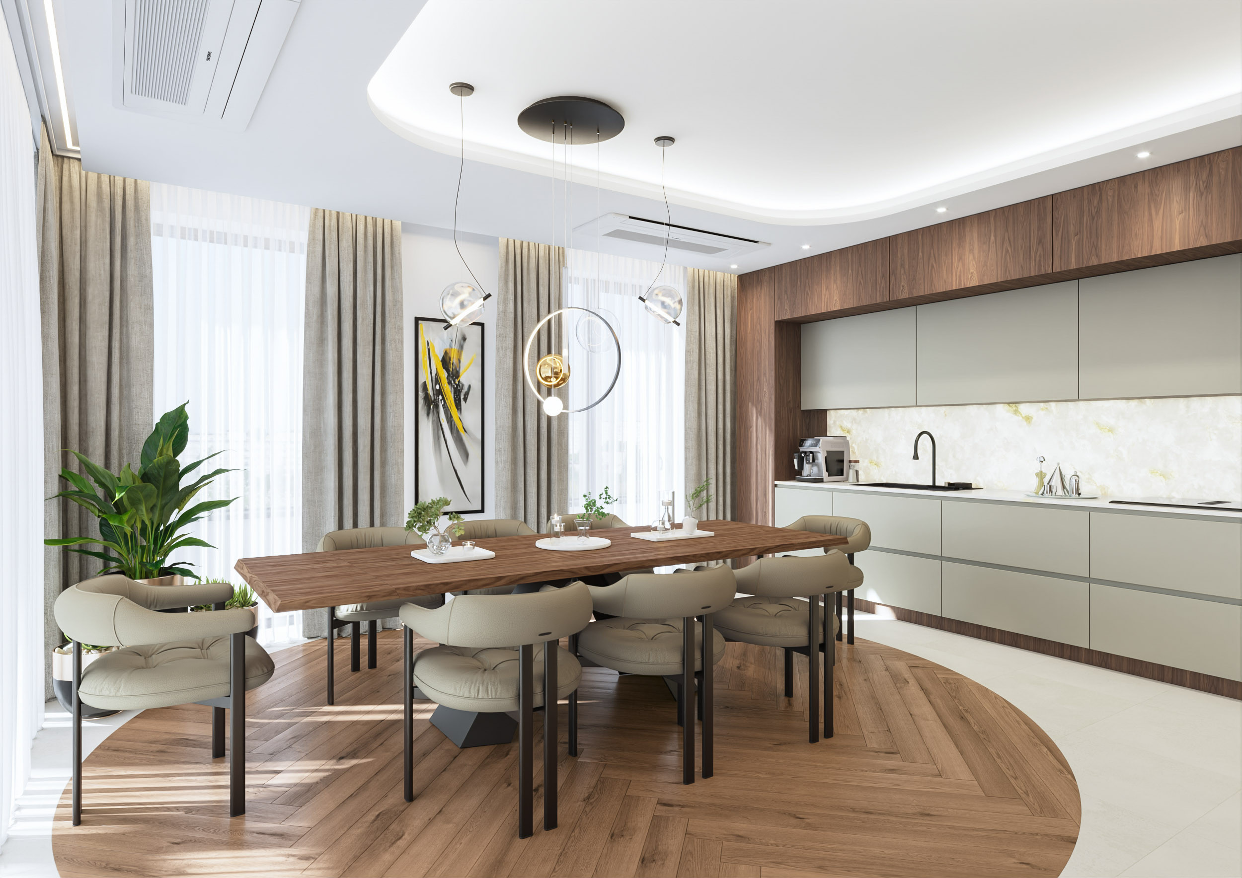 3D visualization for an interior design project of a residential proprty by Visioaxis - studio for architectural, interior and real estate CGI. | kitchen