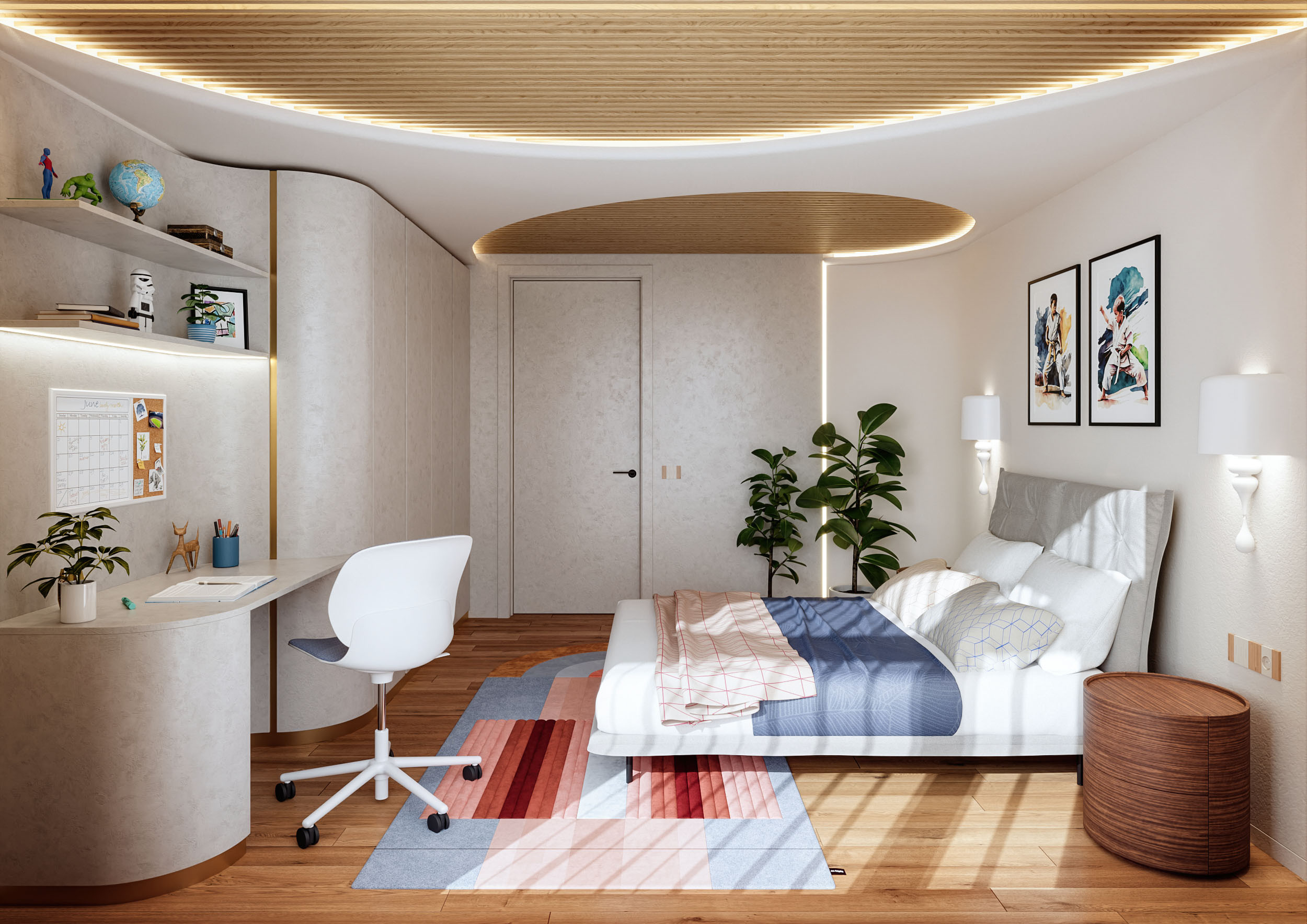 3D visualization for an interior design project of a residential proprty by Visioaxis - studio for architectural, interior and real estate CGI | kid's room