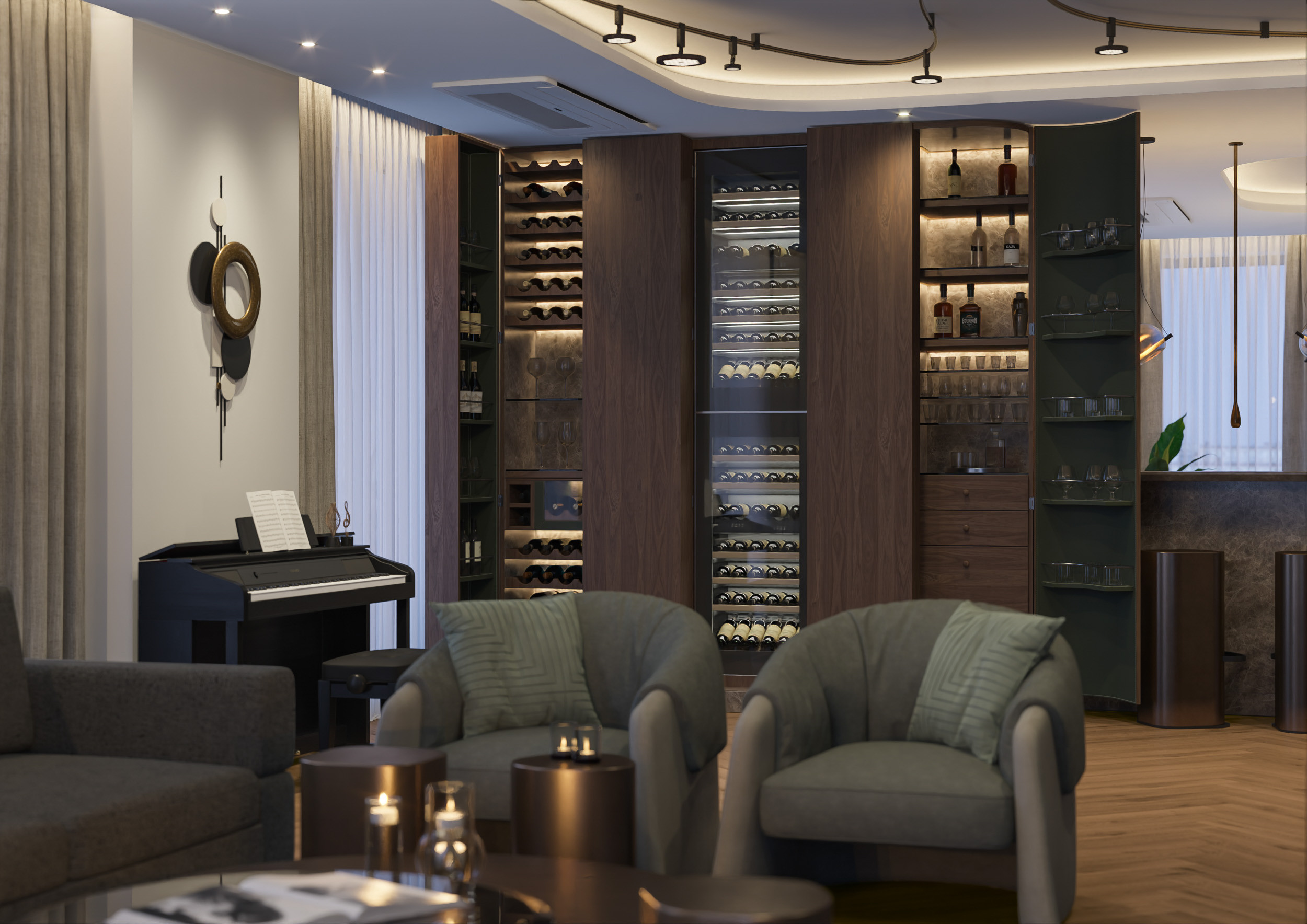 3D visualization for an interior design project of a residential proprty by Visioaxis - studio for architectural, interior and real estate CGI. | living room