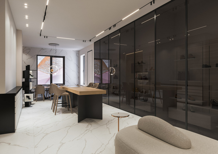 Ingiliz workspace interior 3D visualization by Visioaxis - CGI studio for interior, architectural and real estate visualizations