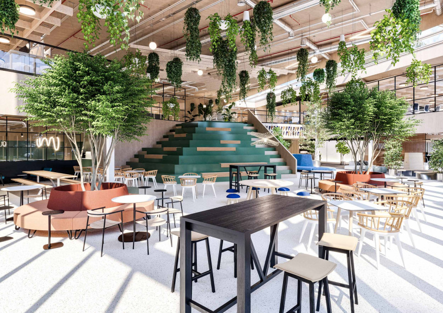 Pavers UK workspace interior 3D visualization by Visioaxis - CGI studio for interior, architectural and real estate visualizations