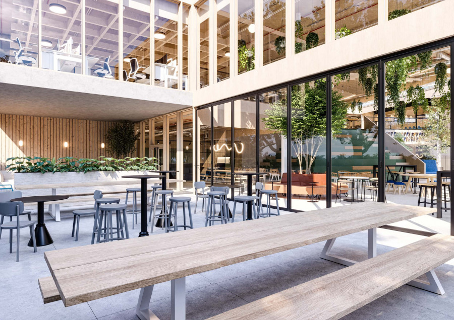 Pavers UK workspace interior 3D visualization by Visioaxis - CGI studio for interior, architectural and real estate visualizations
