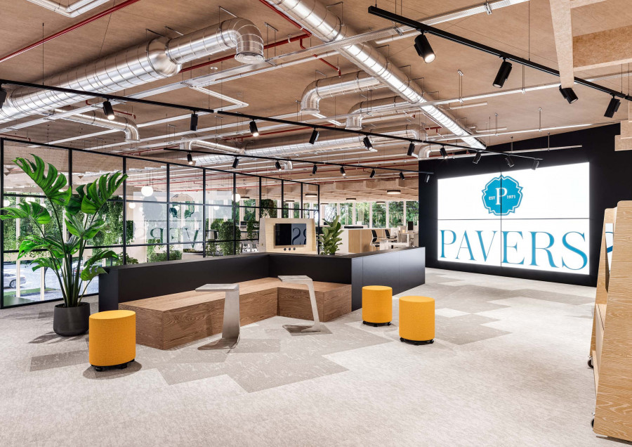 Pavers UK workspace interior 3D visualization by Visioaxis - CGI studio for interior, architectural and real estate visualizations