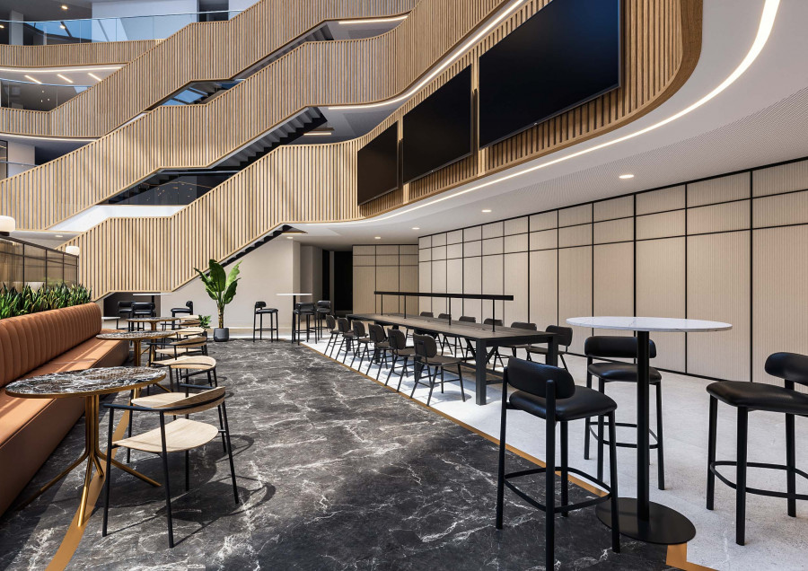 3D worksace visualization by Visioaxis of Orega Ingenuity House designed by Oktra