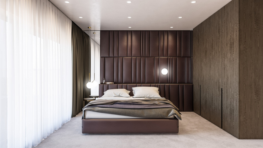 3D visualization for an interior design project of a residential property by Visioaxis - studio for architectural, interior and real estate CGI. | Bedroom